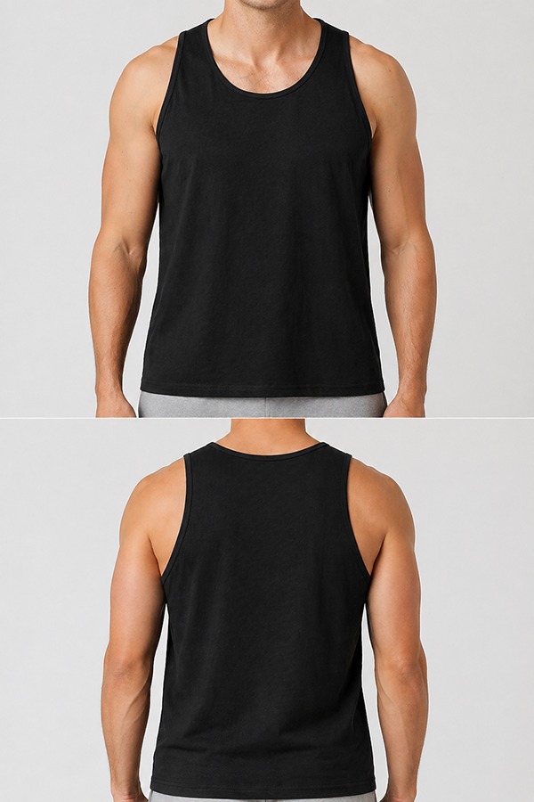 100% Cotton Tank Tops front back