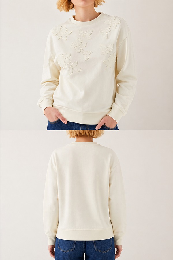 Appliqué Sweatshirts front back