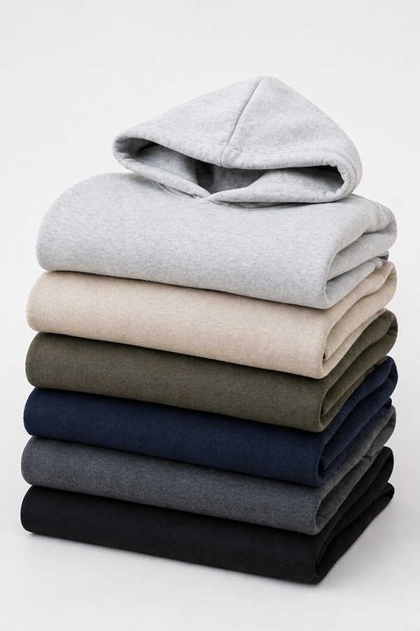 Brushed Fleece Hoodies types colors
