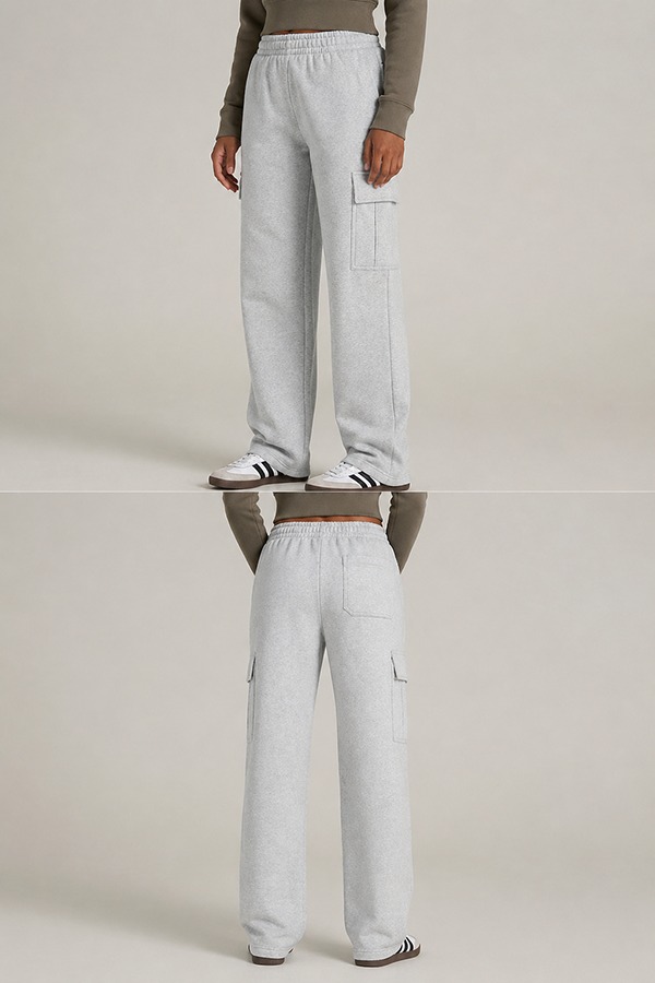 Cargo Sweatpants with Side Pockets front back