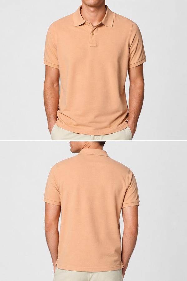Classic Pique Polo Shirts front back