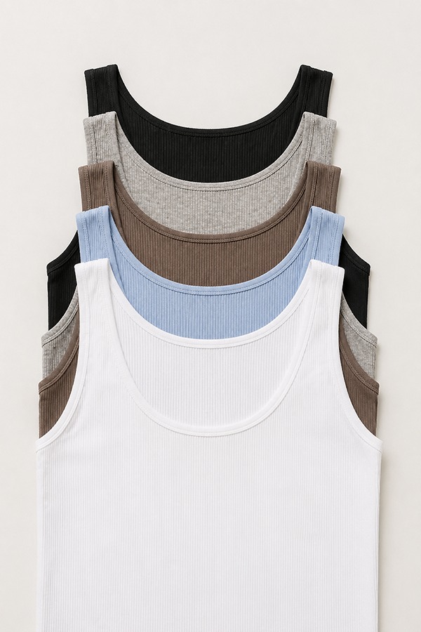 Classic scoop neck Tank Tops types colors