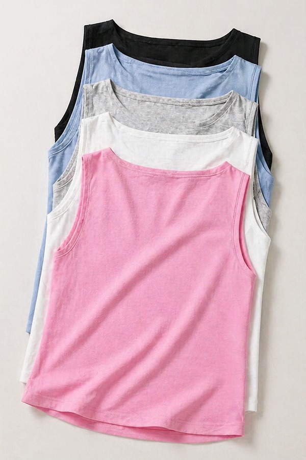 Cotton Spandex Stretch Tanks types colors