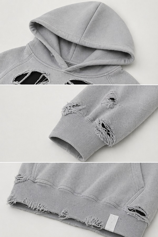 Distressed Hoodies details