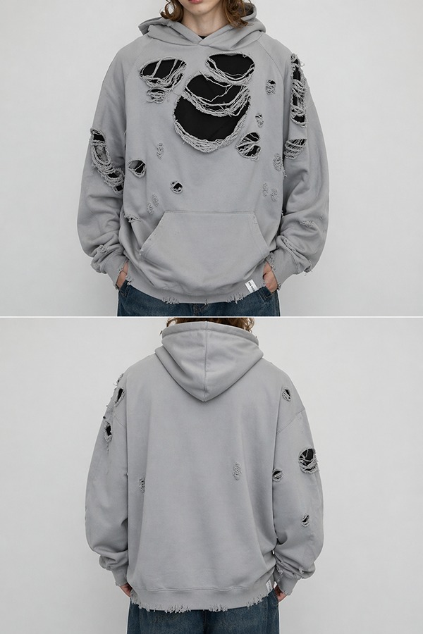 Distressed Hoodies front back