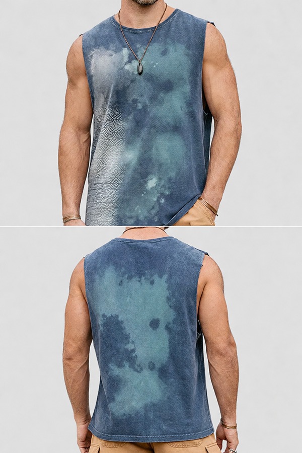 Drop Armhole Streetwear Tanks front back