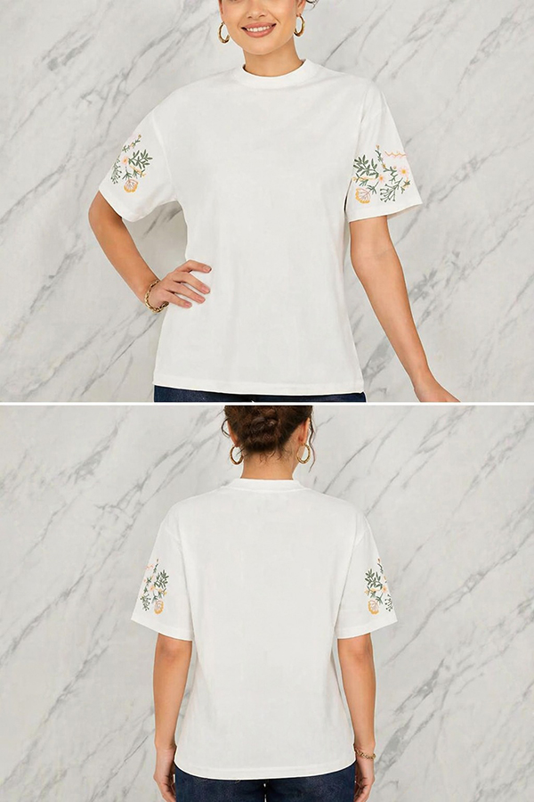 Embroidered T-Shirts front back