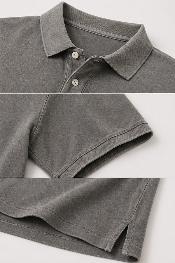 Garment-Dyed Polo Shirts details