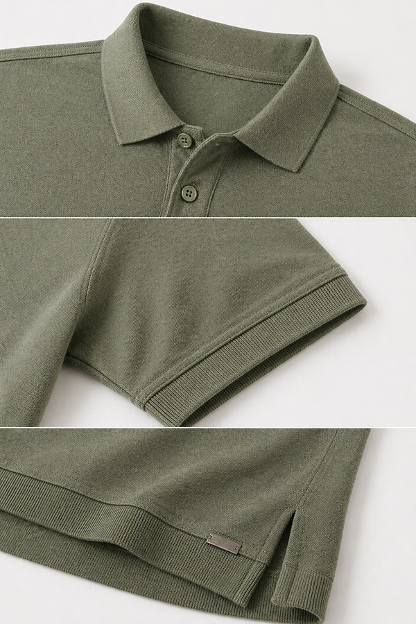 Jersey Knit Polo Shirts details