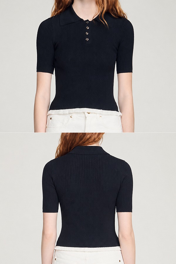 Knitted Polo Shirts front back