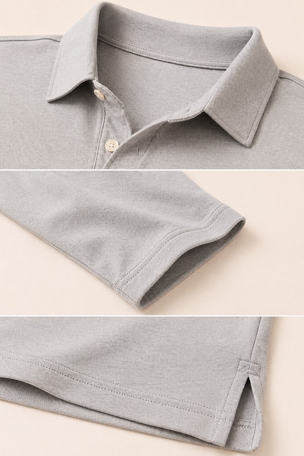 Long Sleeve Polo Shirts details
