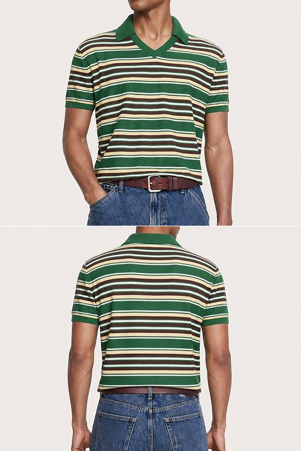 Mercerized Cotton Polo Shirts front back