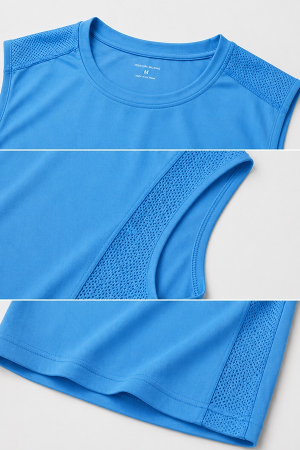 Mesh Panel Tank Tops details