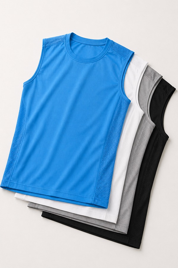 Mesh Panel Tank Tops types colors