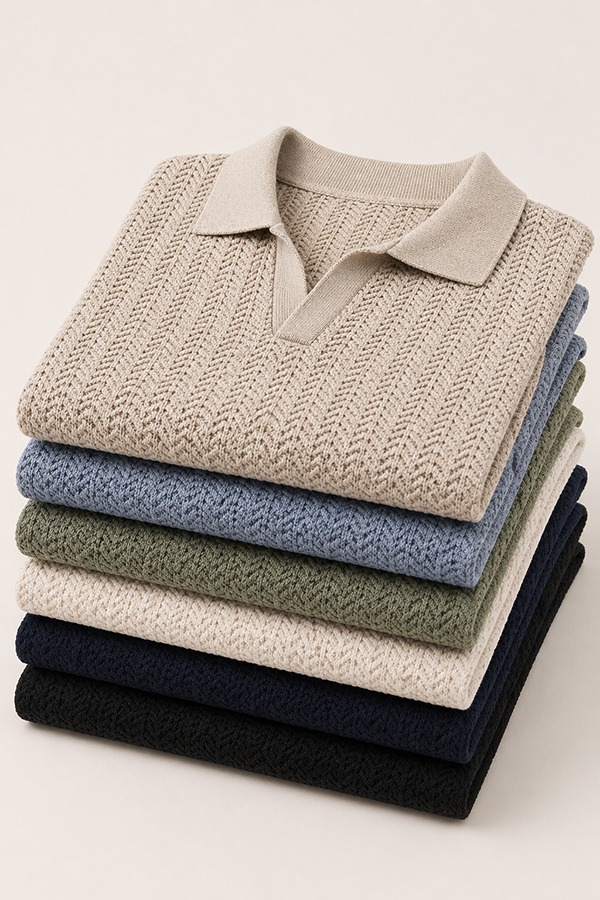 Pique Knit Polo Shirts (textured & structured) types colors