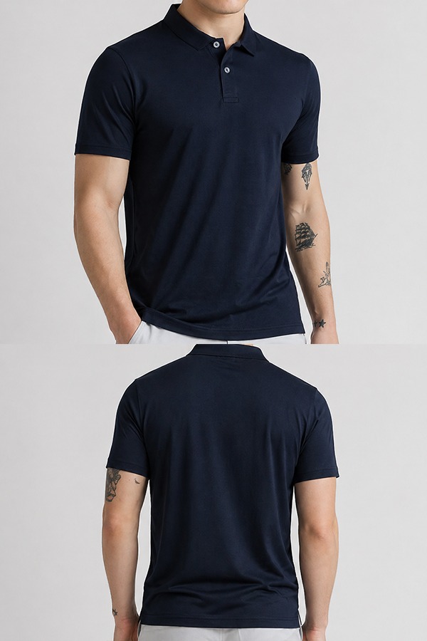 Polyester Spandex Performance Polos front back