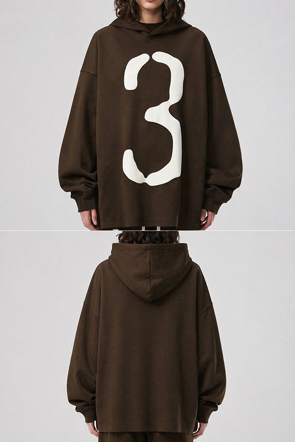 Puff Print Hoodies front back