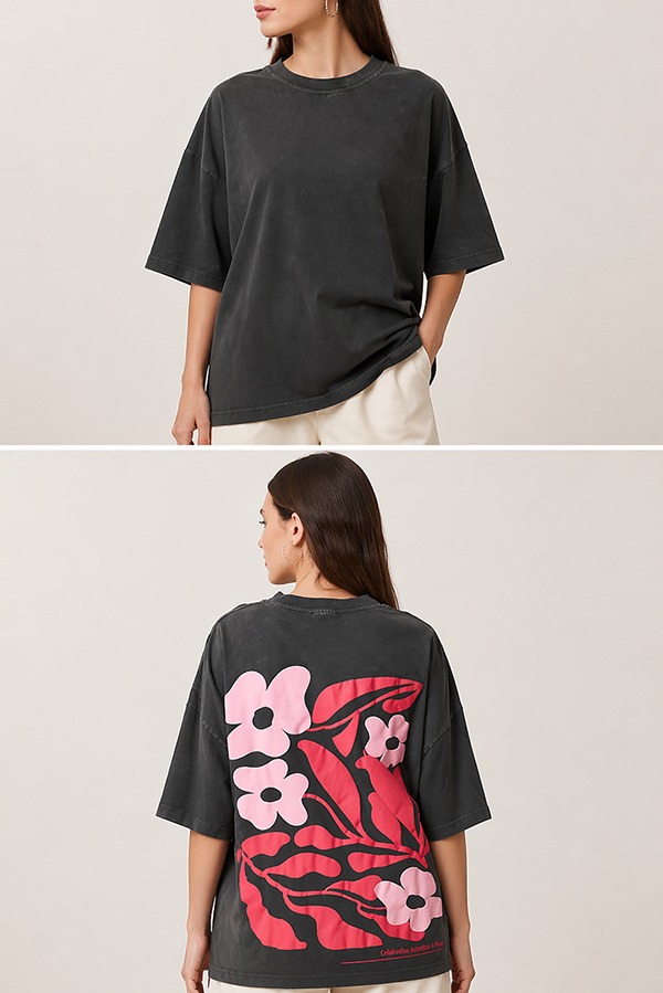 Puff Print T-Shirts front back