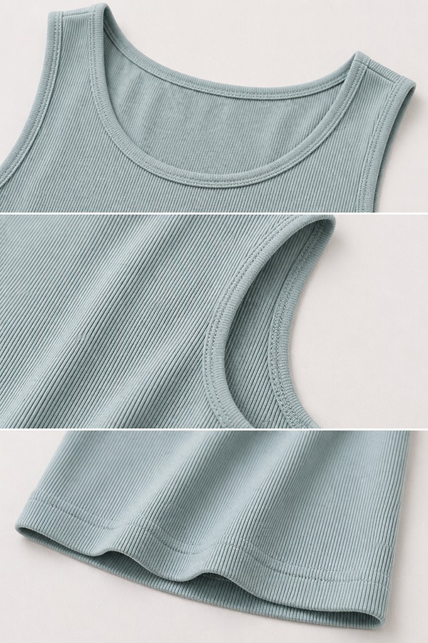 Rib Knit Tank Tops details