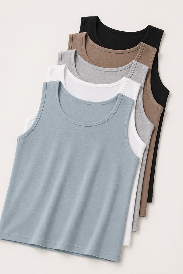 Rib Knit Tank Tops types colors