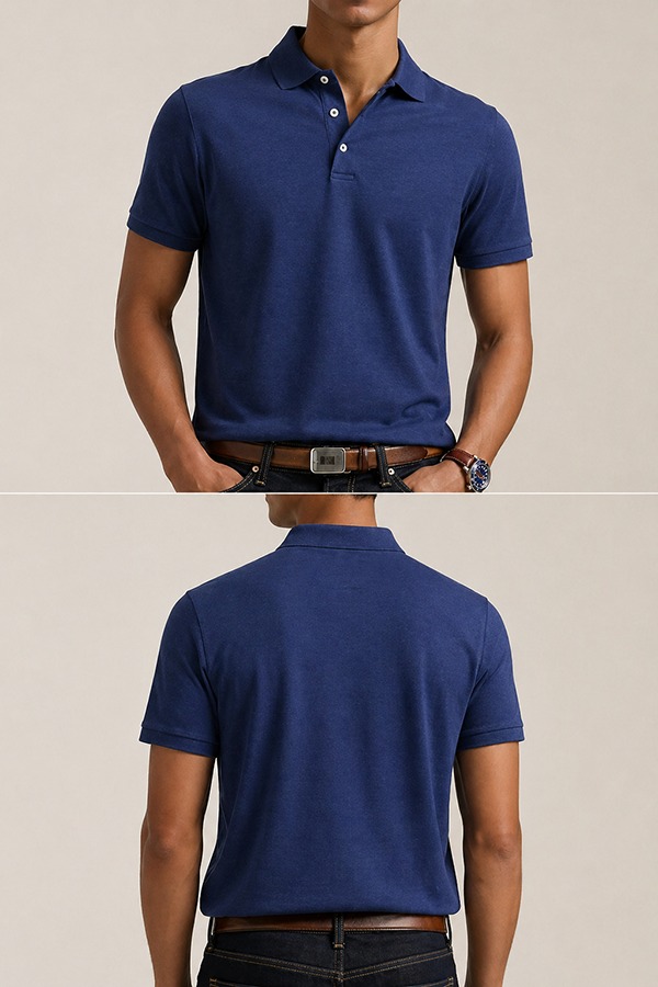 Soft Cotton Polo Shirts front back