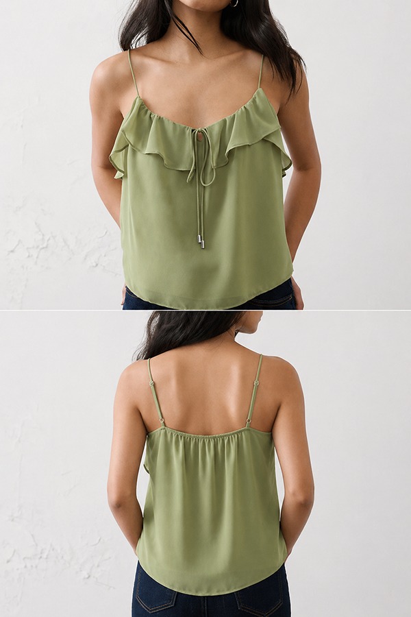 Spaghetti Strap Tank Tops front back