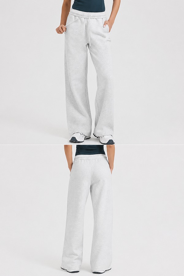 Straight Leg Open Hem Joggers front back