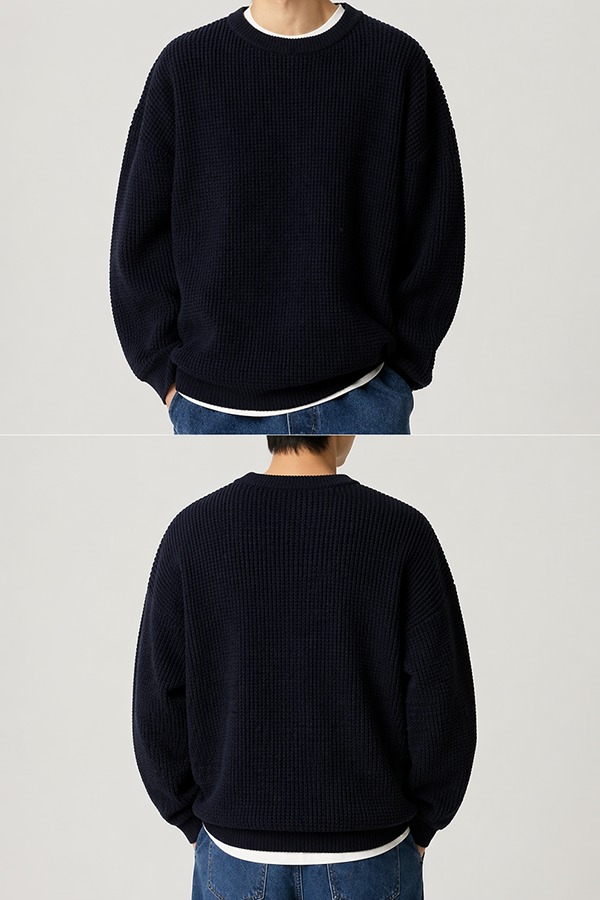 Waffle Knit Sweaters front back
