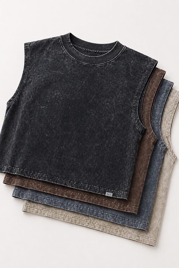 Washed Vintage Tank Tops types colors