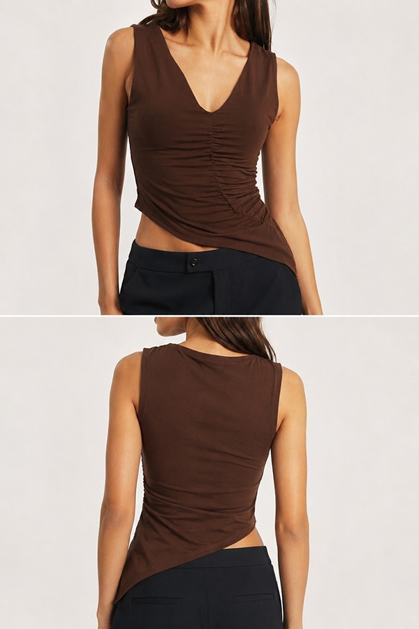 Asymmetric Hem Tops front back