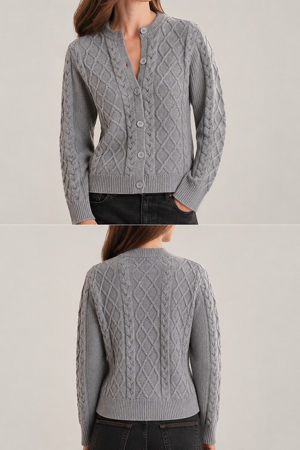 Cable Knit Cardigans front back