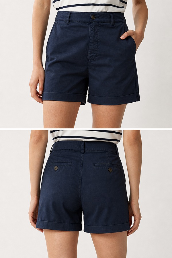 Cotton Casual Shorts front back