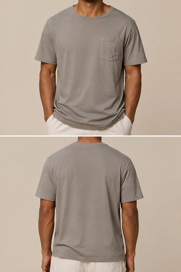 Crew Neck T-Shirts front back
