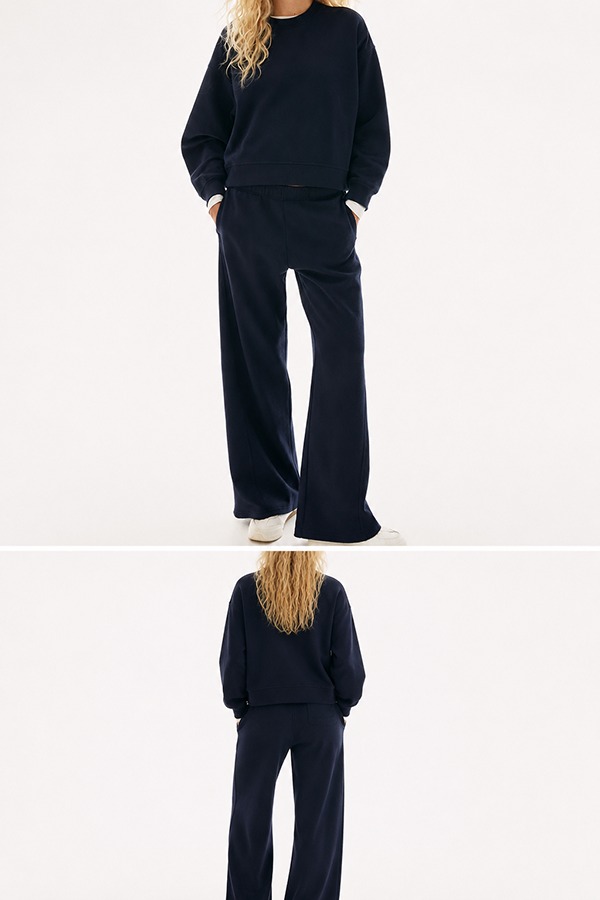 Crewneck Sweatshirt + Sweatpants Sets front back