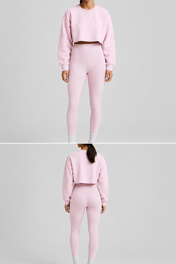 Crop Top + Legging Sets front back