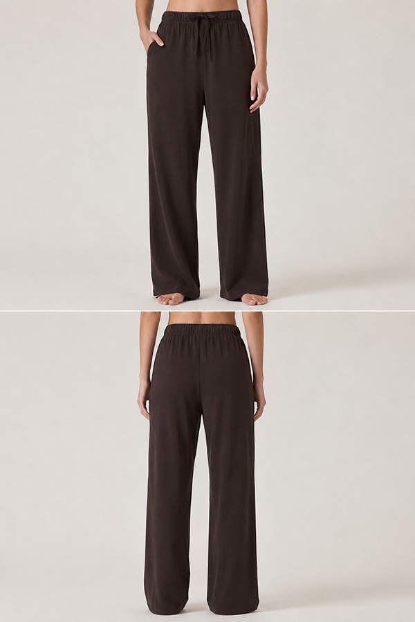 Elastic Waist Lounge Pants front back