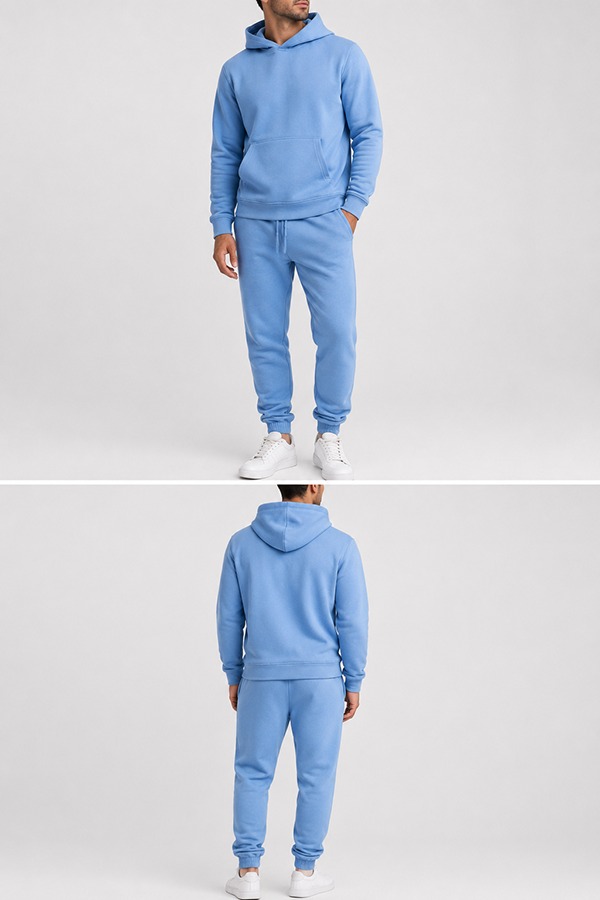 Fleece Hoodie + Jogger Sets front back