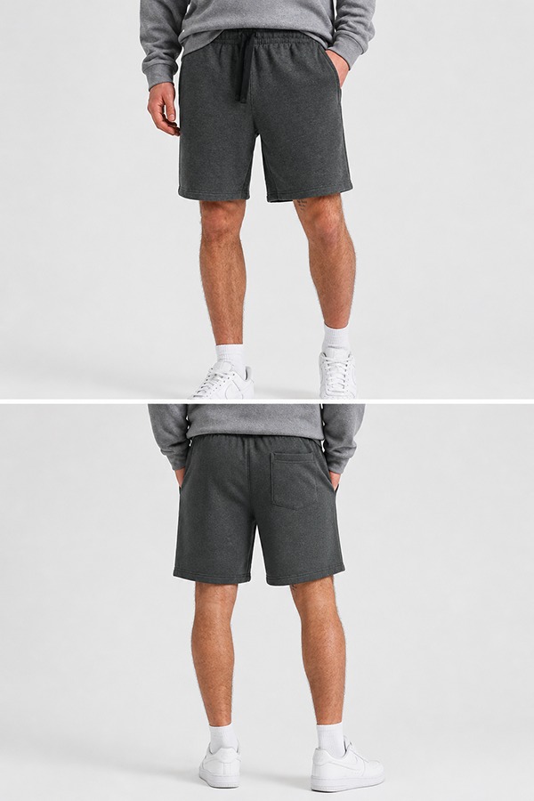 Fleece Sweat Shorts front back