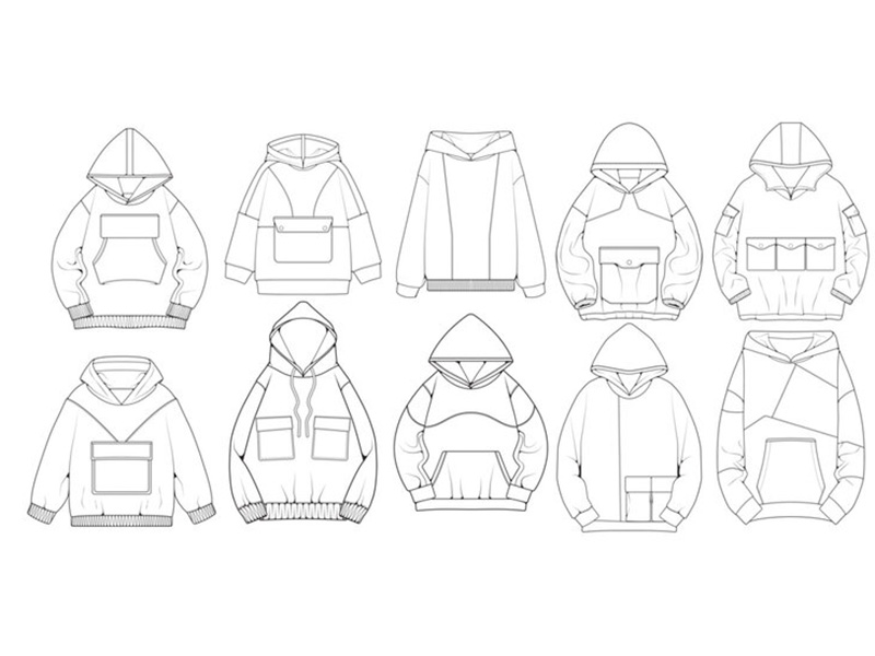 Hoodie Manufacturing Technical Specification Drawing