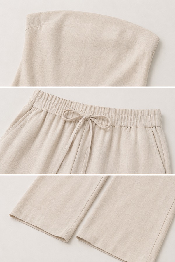 Longline Top + Wide Leg Pants Sets details