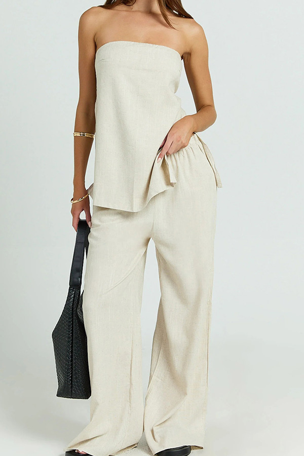 Longline Top + Wide Leg Pants Sets
