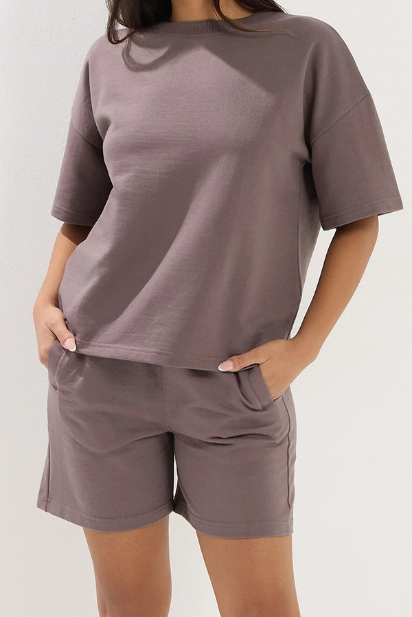Loose Tee + Cotton Shorts Sets