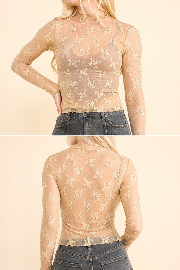 Mesh Sheer Layering Tops front back