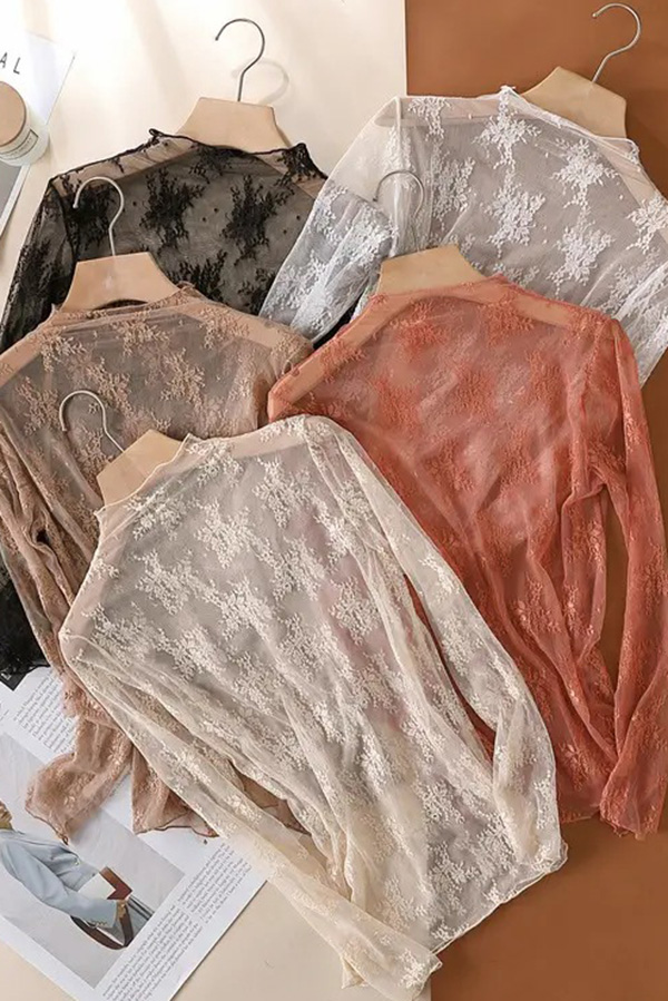 Mesh Sheer Layering Tops types colors