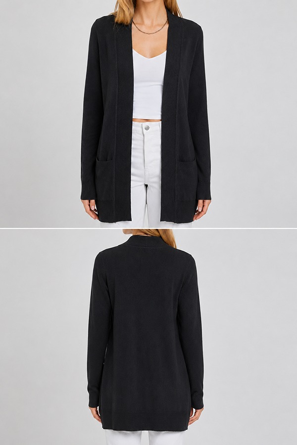 Open Front Cardigans front back