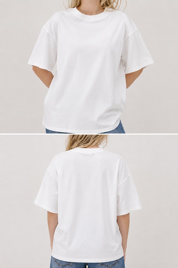 Oversized & Boxy Tees front back