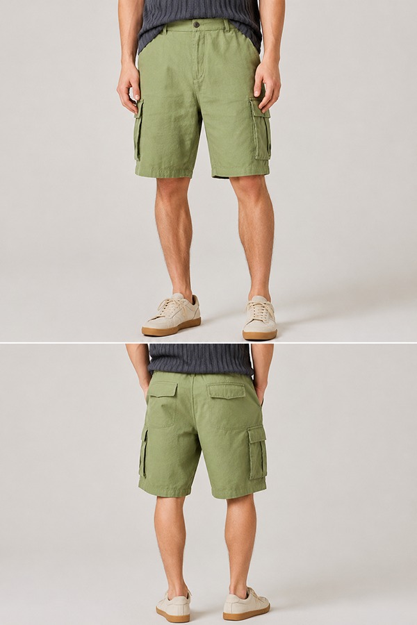 Relaxed Fit Shorts front back