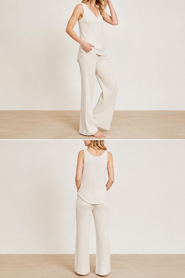 Ribbed Cotton Lounge Sets front back