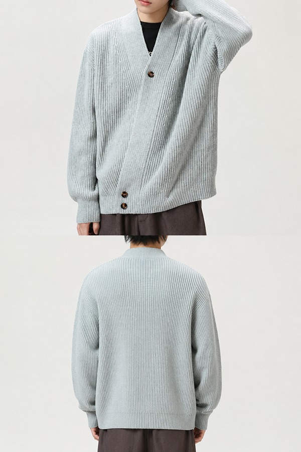 Ribbed Knit Cardigans front back