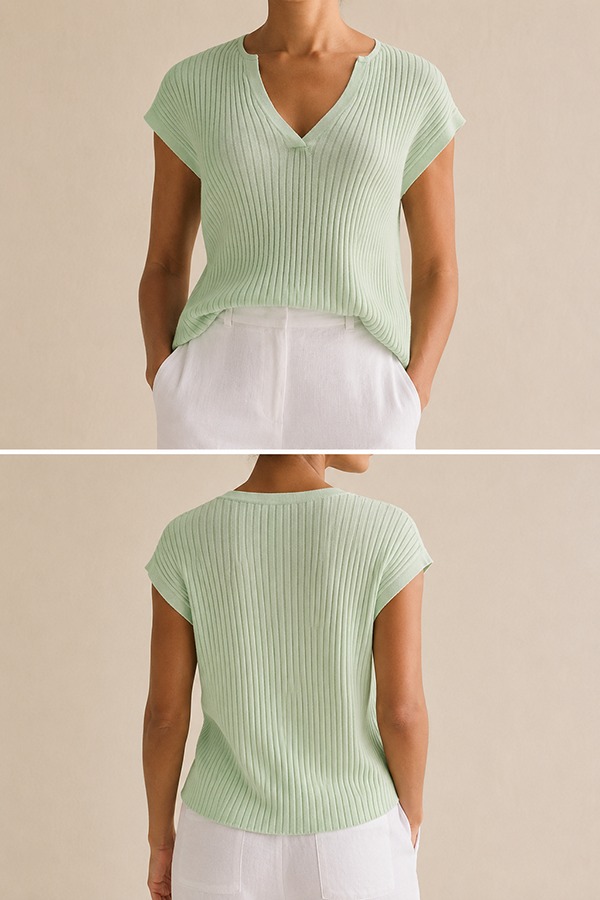 Ribbed Relaxed Tees front back